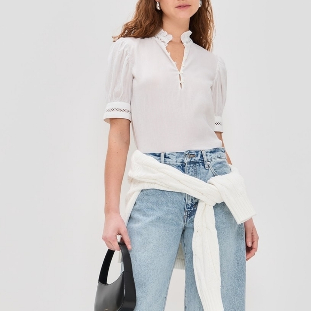 NWT Frame The Ruffle Collar Top - Picture 4 of 7